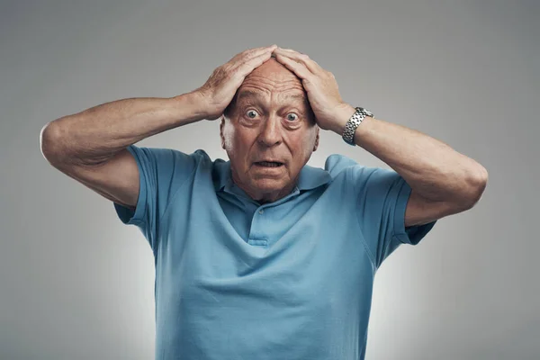 Cant Believe You Just Said Elderly Man Clasping His Hands — Stockfoto