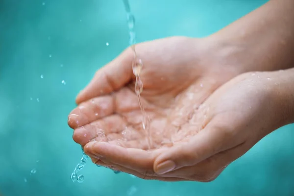 Stay Water Wise Water Flowing Hands Unrecognizable Person — ストック写真