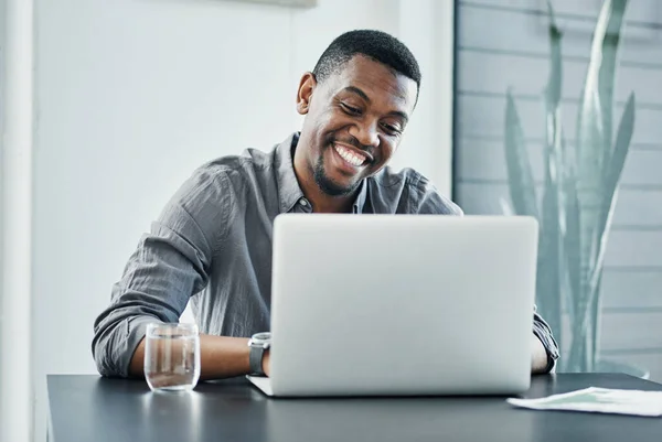 Every Business Needs Marketing Plan Handsome Young Businessman Sitting Alone — Foto de Stock