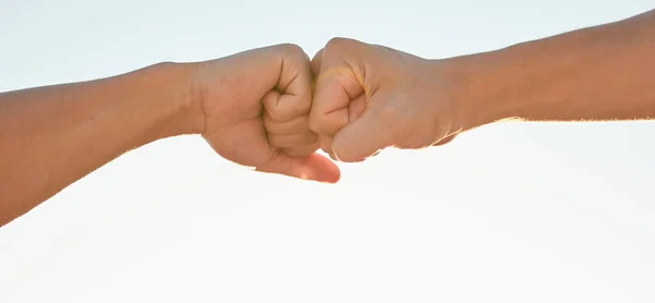 Life Better Buddy You Two Unrecognizable Men Bumping Fists — Fotografia de Stock