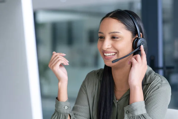Sounds Shes Making Another Big Sale Young Call Centre Agent — Stock Photo, Image
