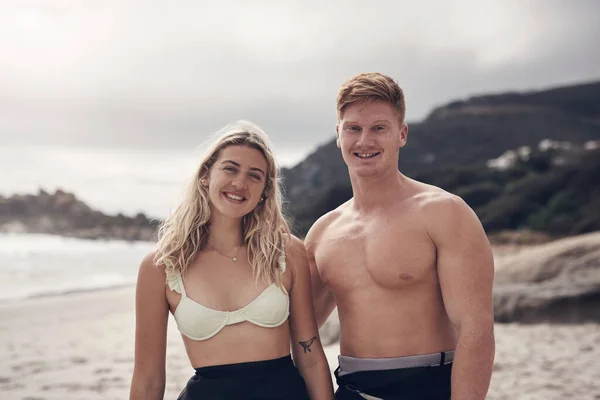 Think Found Forever Person Couple Spending Day Beach — Photo