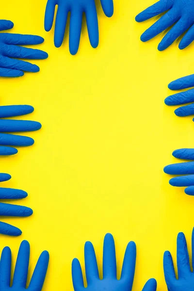 Grab Glove Get Work Studio Shot Rubber Gloves Bright Yellow — Stock Fotó
