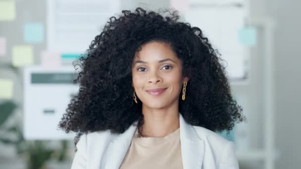 Laughing Confident Happy Businesswoman Afro Office Young Attractive Professional Worker — Stock videók