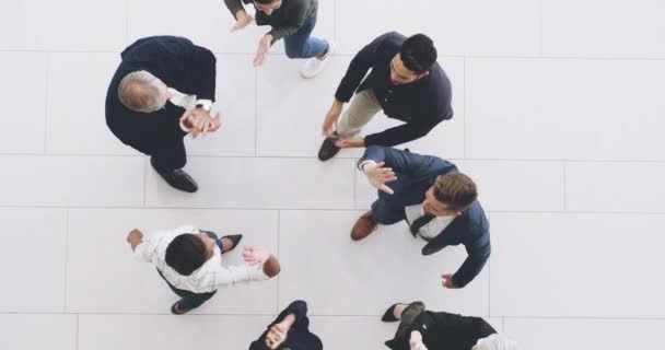 High Five Group Business People Cheering Celebrating Working Team Teamwork — Vídeos de Stock