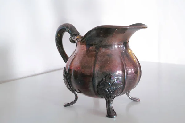Vintage Milk Pot Made Copper Fine Art Milk Pot Made — Stok fotoğraf
