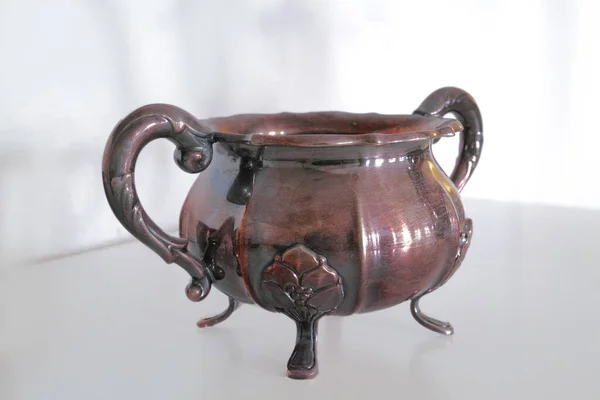 Vintage Milk Pot Made Copper Fine Art Milk Pot Made — Zdjęcie stockowe