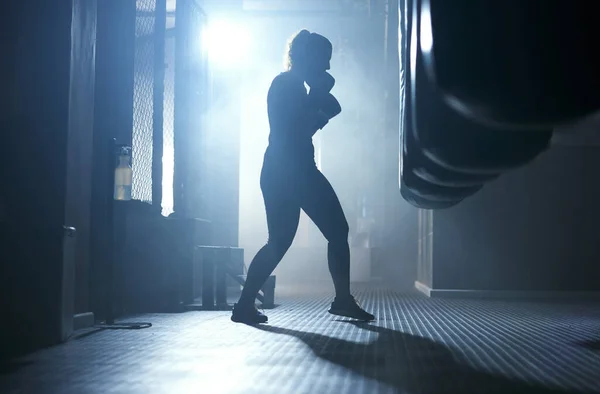 Harder Better Youll Become Sporty Young Woman Boxing Gym — Stock fotografie