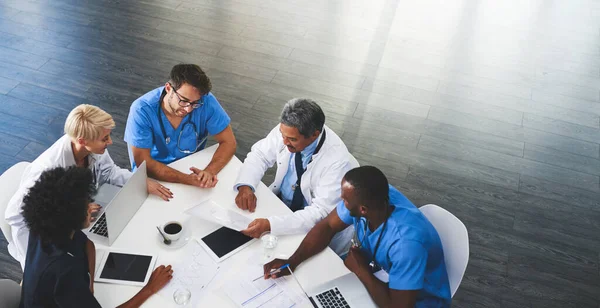 Doctor Nurse Healthcare Professional Team Group Sitting Boardroom Talking Medicine — Stock Photo, Image