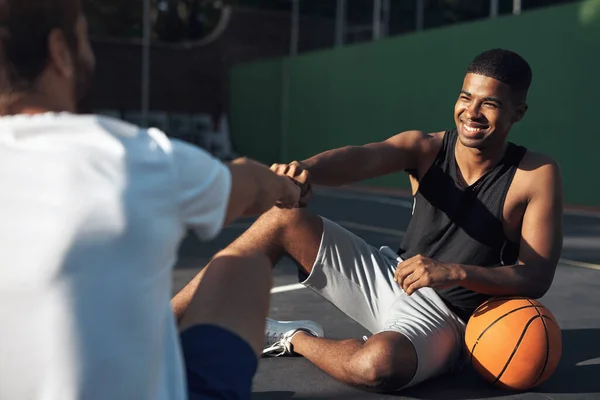 Boom Goes Dynamite Sporty Young Man Giving His Teammate Fist — Fotografia de Stock