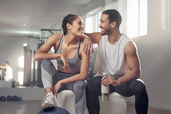Our Health Good Our Relationship Even Better Two Young Athletes — Foto de Stock