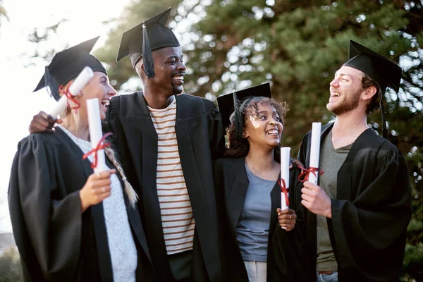 Our Future Just Got Whole Lot Brighter Group Students Standing — Fotografia de Stock