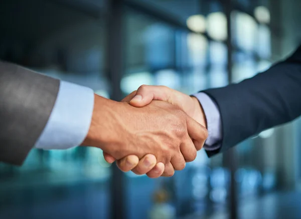 Handshake Teamwork Hands Two Corporate Professional Business Colleagues Coworkers Agreement — Stok fotoğraf