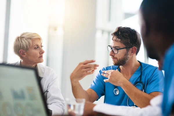 Doctor Healthcare Professional Medical Worker Boardroom Meeting Colleagues Coworkers Hospital — Stock Photo, Image