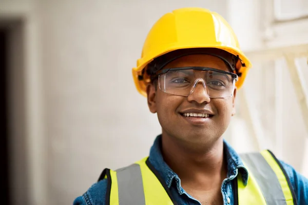 Construction Work Requires Proper Safety Gear Engineer Wearing Protective Gear — Stock Fotó