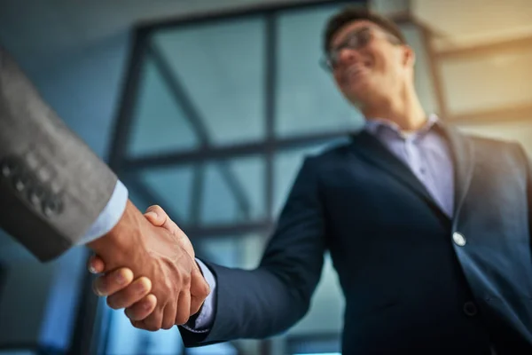 Professional Handshake Successful Group Collaboration Meeting Modern Corporate Office Young — Stok fotoğraf