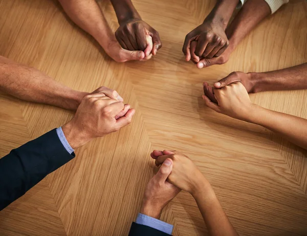 United Support Trust Business People Holding Hands Circle Community Teamwork —  Fotos de Stock