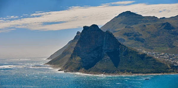 Photo Mountains Coast Ocean Shapmanns Peak Photo Mountains Coast Ocean — 图库照片