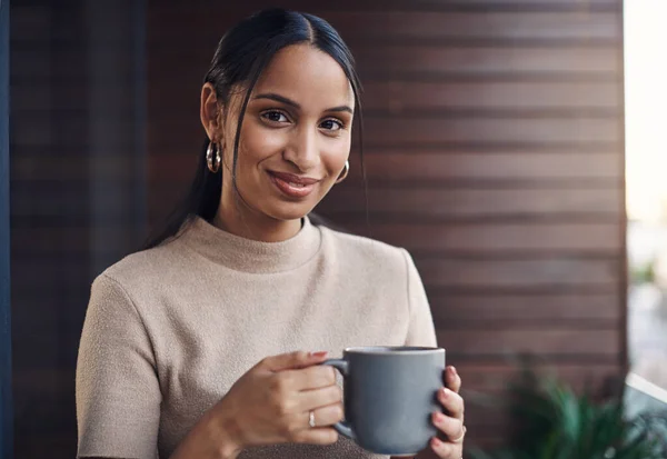 Lets Just Say Work Better Coffee Cropped Portrait Attractive Young — Stockfoto