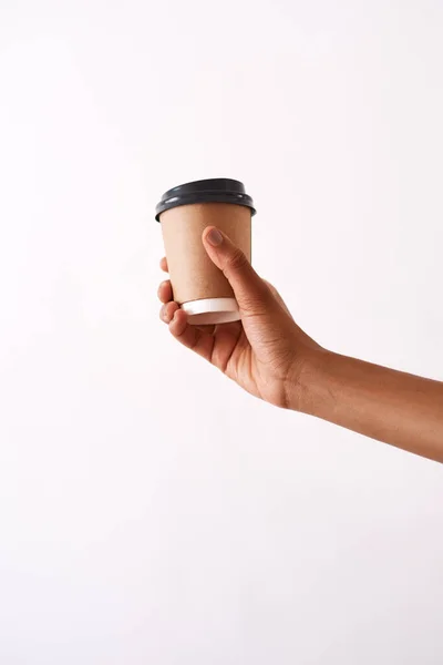Coffee Get You Day Studio Shot Unrecognizable Woman Holding Disposable — 스톡 사진