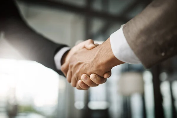 Professional Handshake Interview Meeting Successful Company Modern Corporate Office Formal — Stockfoto