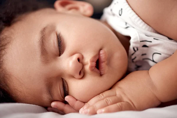 Gotta Recharge Those Baby Batteries Adorable Baby Boy Sleeping Peacefully — Fotografia de Stock