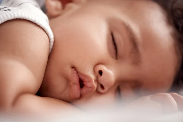 Something Soothing Watching Baby Sleep Adorable Baby Boy Sleeping Peacefully — Fotografia de Stock