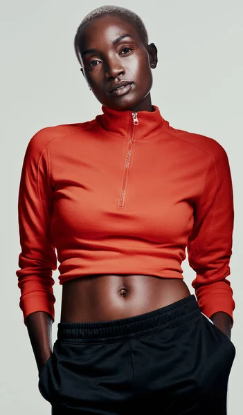 Perfect Outfit Inspire Fitness Studio Shot Attractive Young Woman Sportswear — Fotografia de Stock
