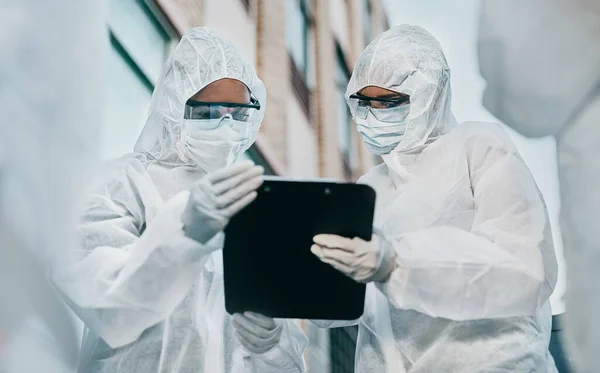 Hazmat Wearing Doctor Nurse Working Medical Team Healthcare Professionals Quarantine — Foto Stock