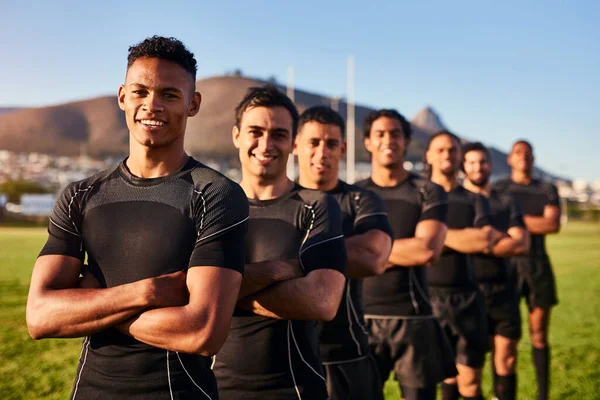 May Odds Your Favour Team Cropped Portrait Diverse Group Sportsmen — Stock fotografie