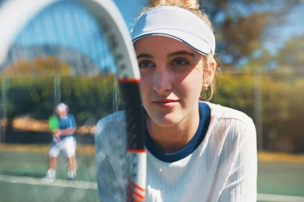 Train Champion You Want Become One Attractive Young Female Tennis — Photo