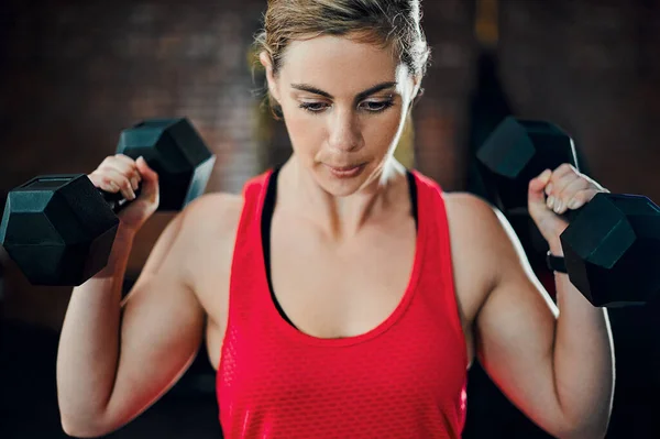 Its Time Get Those Muscles Working Attractive Young Female Athlete — Stockfoto
