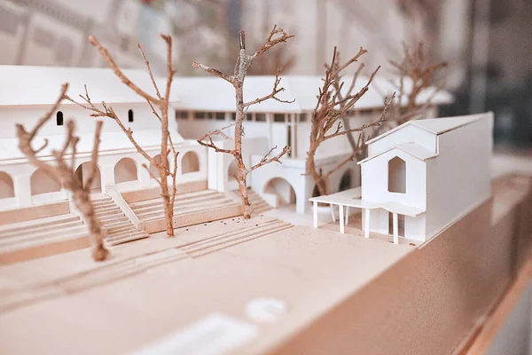 We pay attention every detail. Closeup shot of an architectural model in an empty office