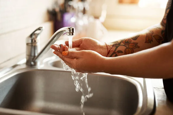 Washing Your Hands Way Good Health Woman Washing Her Hands — Stock Fotó