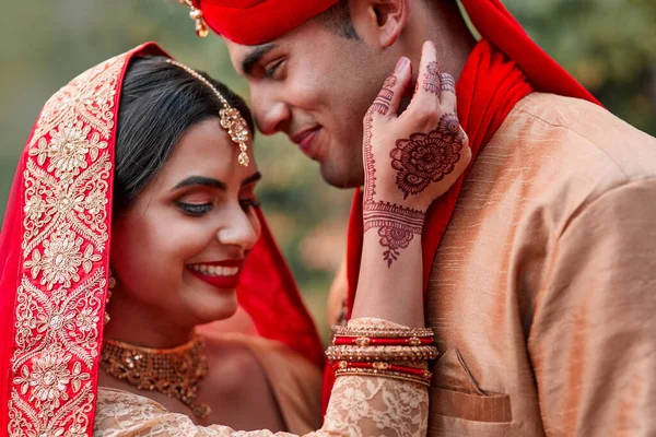 Thought Day Would Never Come Young Hindu Couple Wedding Day —  Fotos de Stock