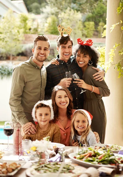 Wish You Merry Christmas Happy Family Spending Christmas Day Together — Foto Stock