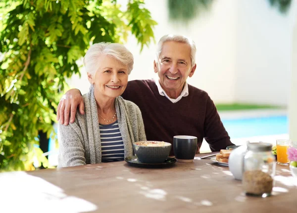 Lunch Dates Better Half Always Memorable Portrait Affectionate Senior Couple — Stock Fotó