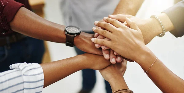 Diverse People Stacking Piling Hands Teamwork Success Support Show Solidarity — Foto Stock