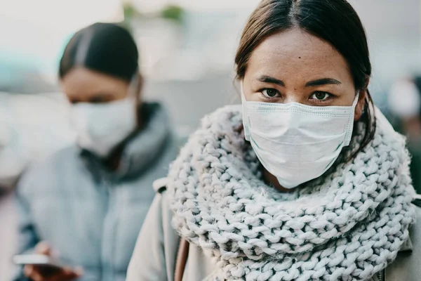 Sick Young Covid Patient Wearing Medical Face Mask Stop Spread — Foto Stock