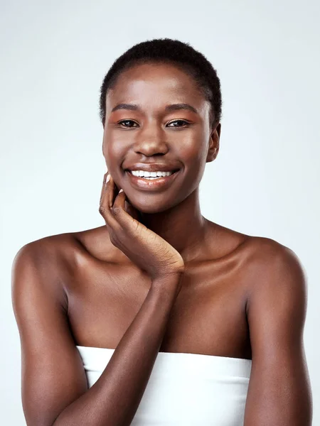 Glowing Skin Comes Good Self Care Studio Portrait Beautiful Young — Stock Fotó