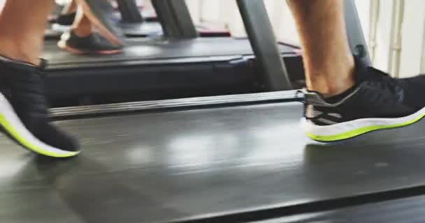 Active Athletic Feet Walking Running Jogging Exercise Gym Equipment Treadmill — Stock videók
