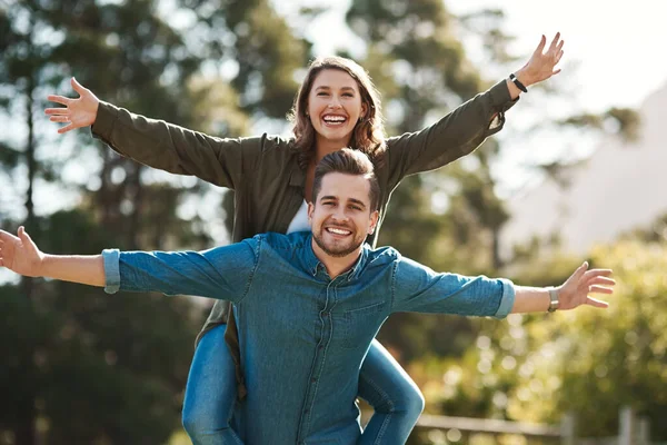 Hes Kinda Person Want Spend Forever Happy Young Couple Spending — Fotografia de Stock