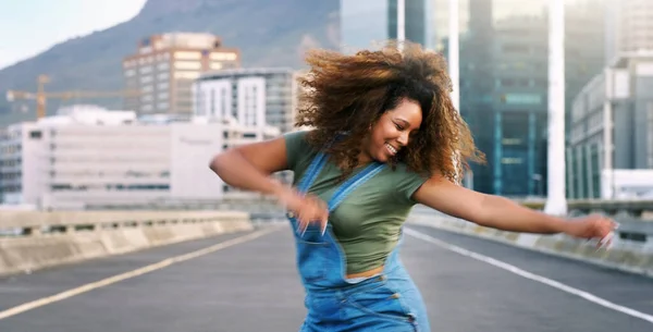 Dance More Stress Less Attractive Young Woman Performing Street Dance — Fotografia de Stock