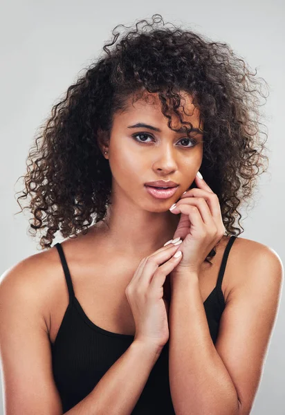 Beautiful Skin Blemish Free Studio Shot Beautiful Young Woman Posing — Stockfoto
