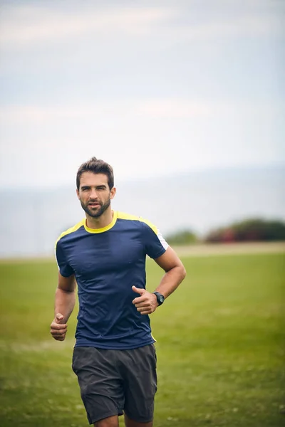 Exercise What Keeps Healthy Sporty Middle Aged Man Out Running — Foto de Stock