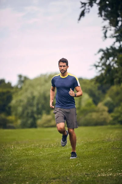 Dont Know Future Working Sporty Middle Aged Man Out Running — Foto de Stock