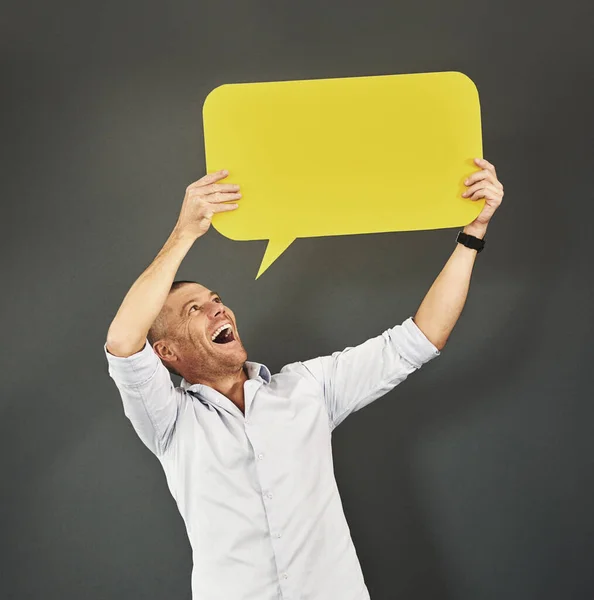 Social Media Marketing Advertising Copyspace Text Speech Product Share Thoughts — Fotografia de Stock