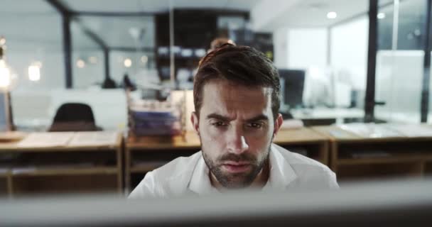 Stressed Worried Businessman Making Bad Mistake Problem Wrong Email Message — Video Stock