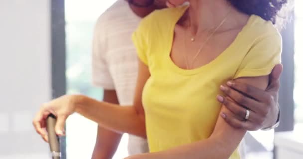 Couple Cooking Preparing Meal Having Fun Together While Bonding Talking — Video Stock