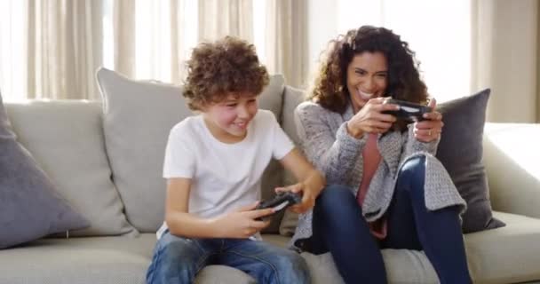 Fun Playful Excited Family Playing Game Bonding Enjoying Video Games — Video Stock